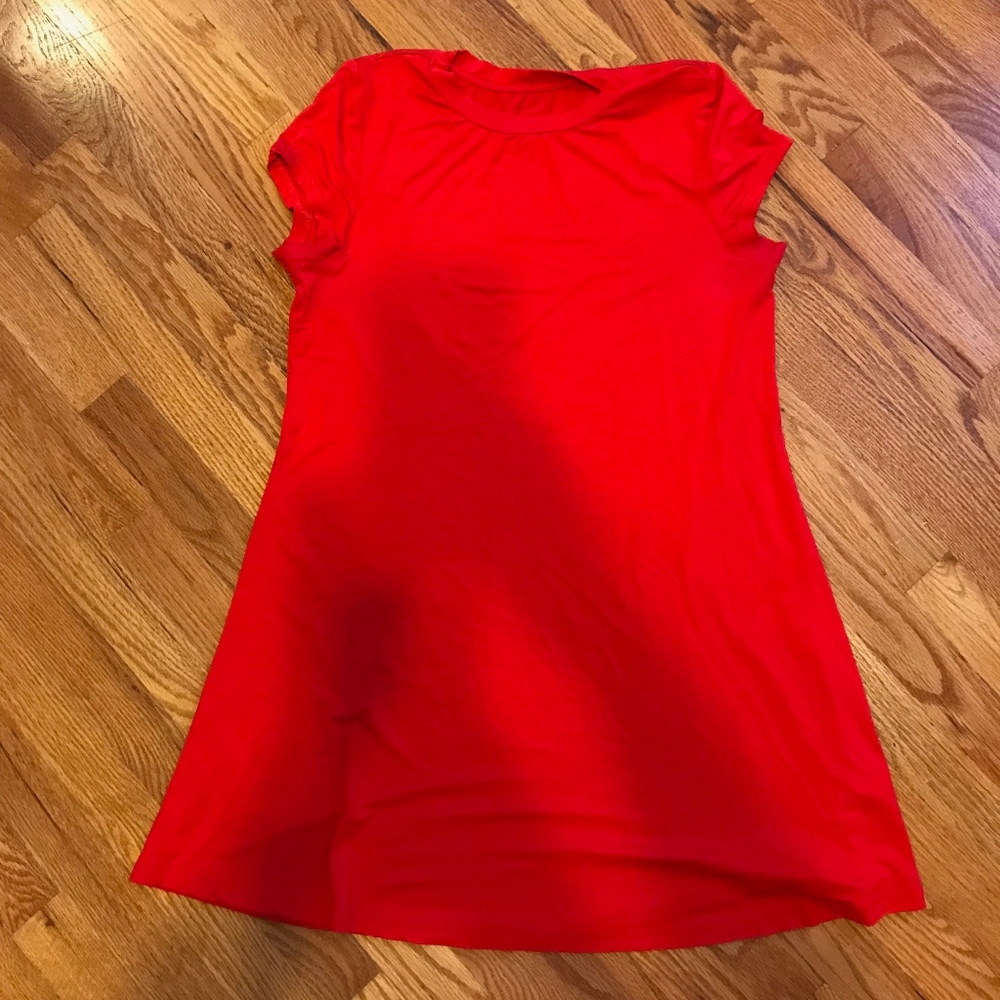 Red stretchy t-shirt dress